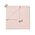 WILSON & FRENCHY KNIT POINTELLE BLANKET PINK