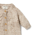 WILSON & FRENCHY ALMOND FLECK KNIT CABLE GROWSUIT