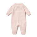 WILSON & FRENCHY PINK KNIT CABLE GROWSUIT