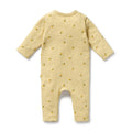 WILSON & FRENCHY ORG LITTLE LEMON WAFFLE RUFFLE ZIPSUIT