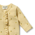 WILSON & FRENCHY ORG LITTLE LEMON WAFFLE RUFFLE ZIPSUIT