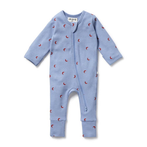 WILSON & FRENCHY ORG WAFFLE ZIPSUIT HEY MOON