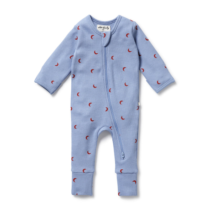 WILSON & FRENCHY ORG WAFFLE ZIPSUIT HEY MOON