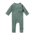 WILSON & FRENCHY ORGANIC WAFFLE ZIPSUIT PINE
