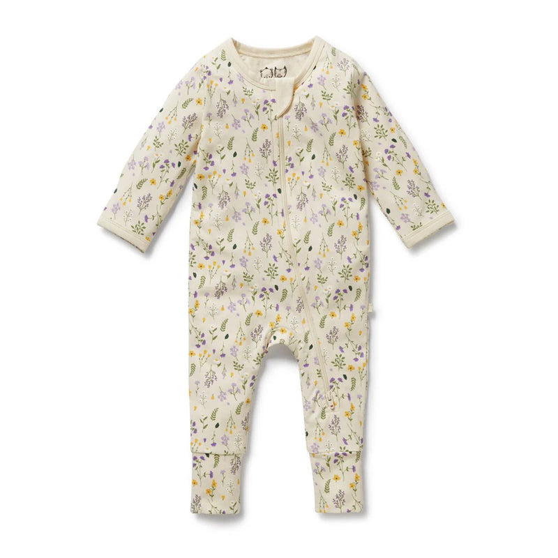 WILSON & FRENCHY ORGANIC BELLA FLORAL ZIPSUIT