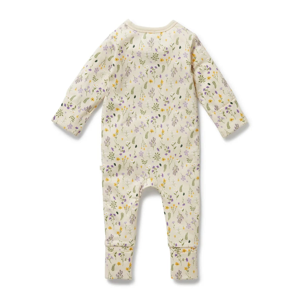 WILSON & FRENCHY ORGANIC BELLA FLORAL ZIPSUIT