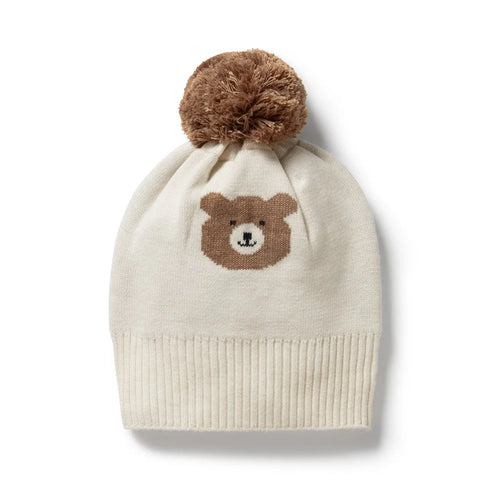 WILSON & FRENCHY ORGANIC KNITTED JACQUARD HAT BEARY CUTE