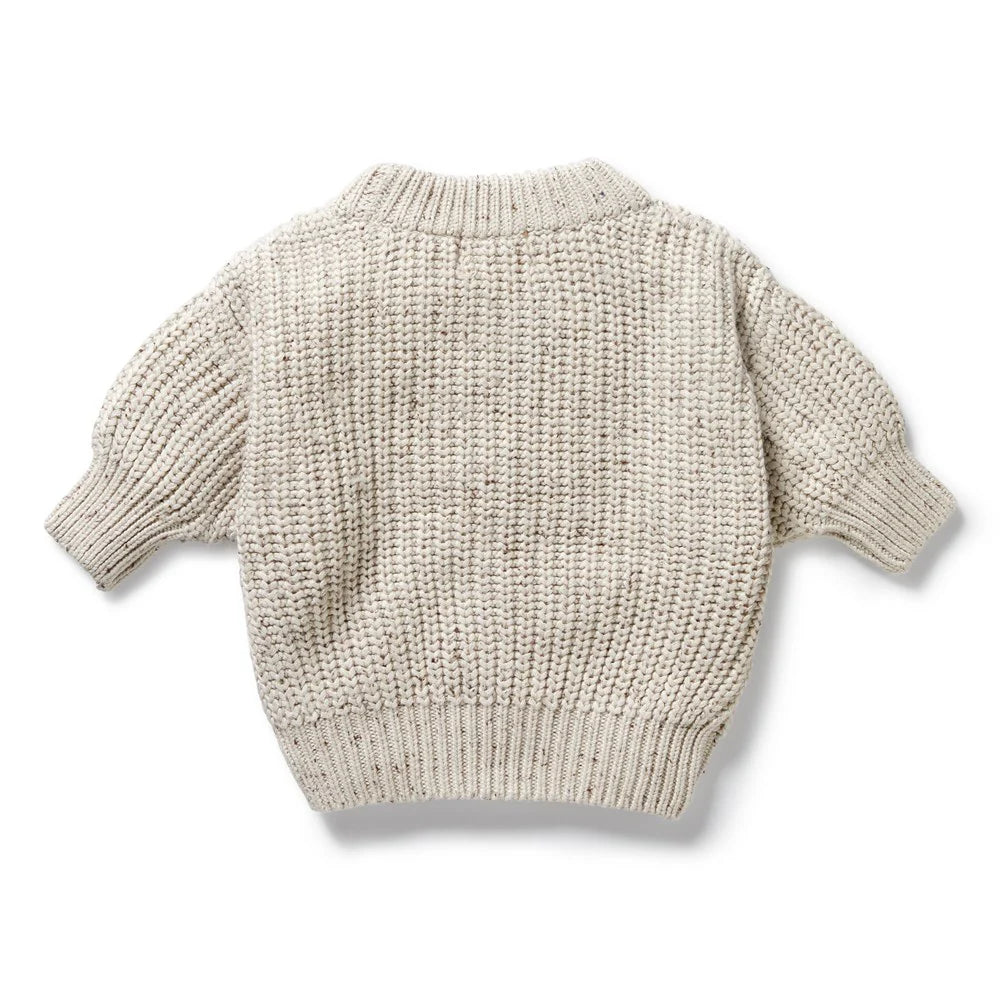 WILSON & FRENCHY ORG KNIT JUMPER COOKIE & CREAM