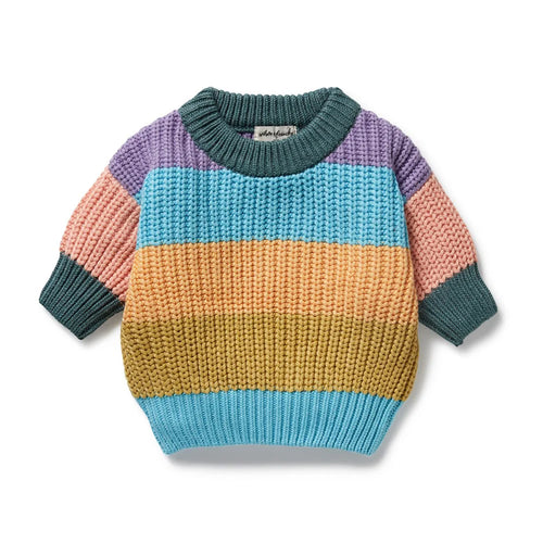 WILSON & FRENCHY ORGANIC RAINBOW KNIT JUMPER