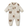 WILSON & FRENCHY ORGANIC KNIT JACQUARD BEARY CUTE ZIPSUIT