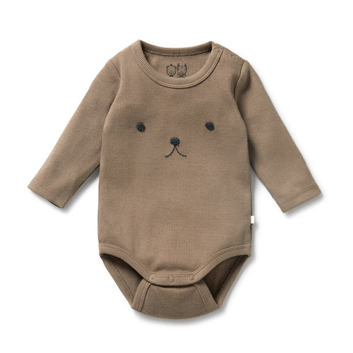 WILSON & FRENCHY ORG WALNUT RIB BODYSUIT