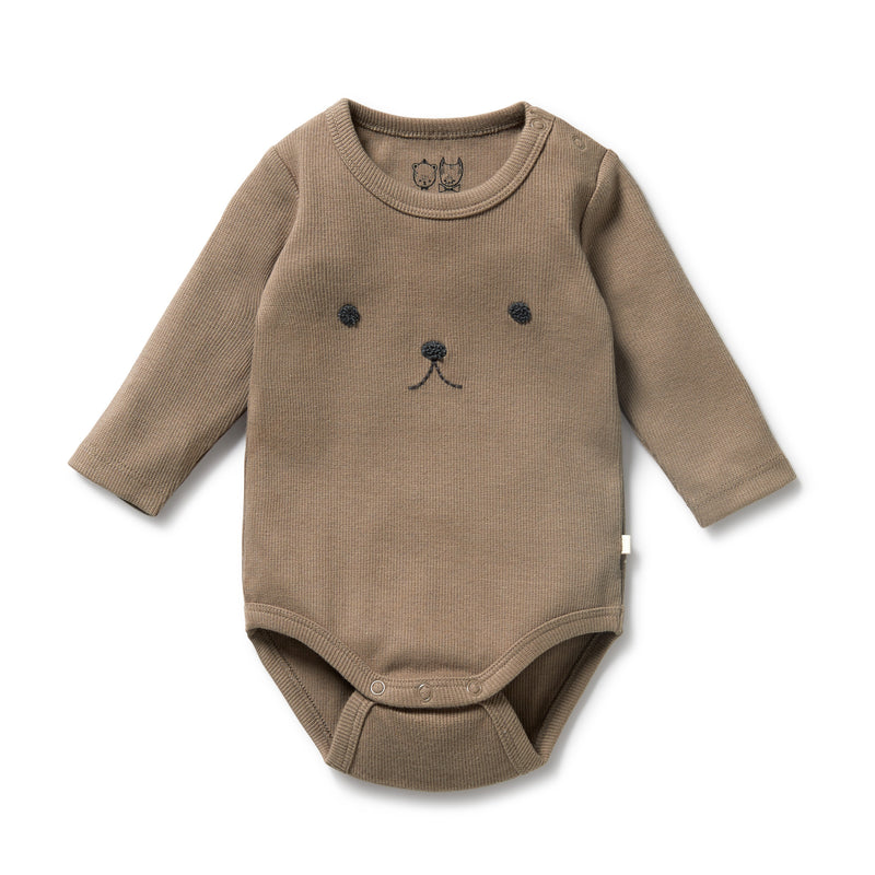 WILSON & FRENCHY ORG WALNUT RIB BODYSUIT