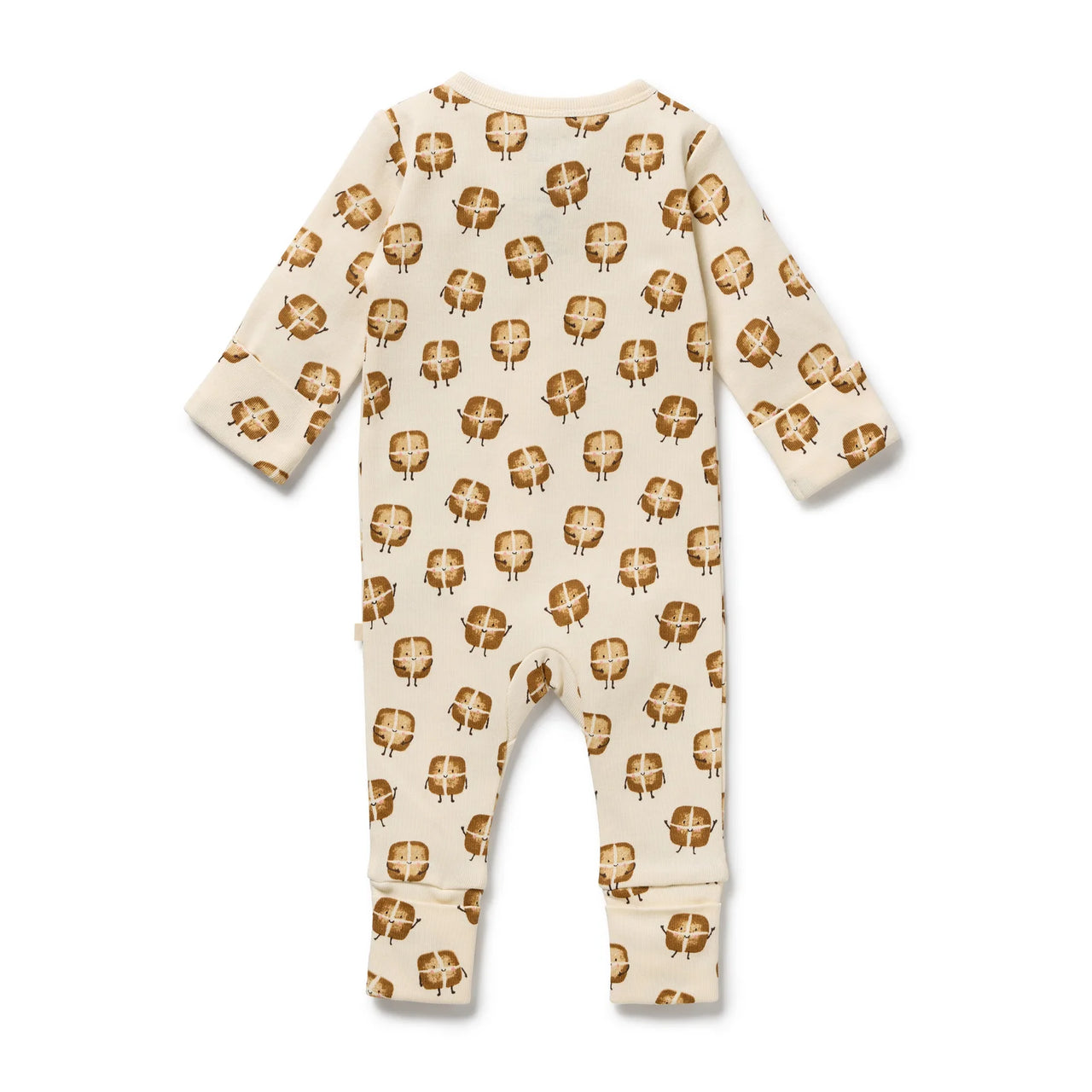 WILSON & FRENCHY HOT CROSS BUNS ORGANIC ZIPSUIT WITH FEET
