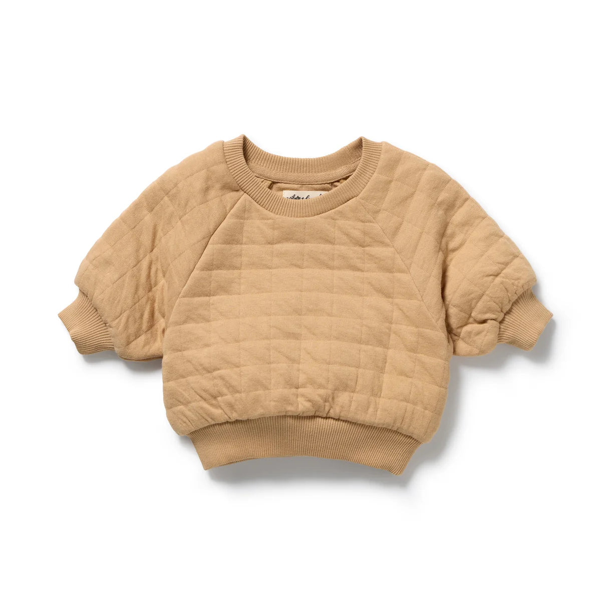 WILSON & FRENCHY HONEY FAWN ORGANIC QUILTED SWEAT