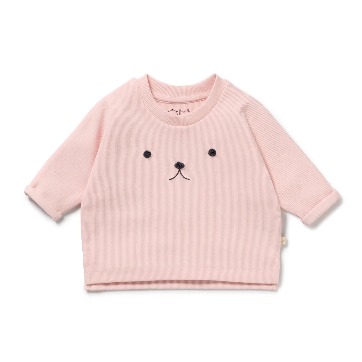 WILSON & FRENCHY STRAWBERRY CREAM ORGANIC RIB LONG SLEEVED TOP