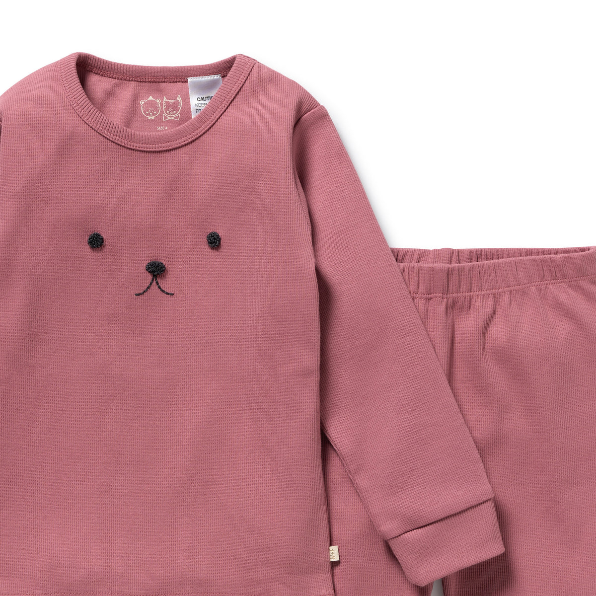 WILSON & FRENCHY PLUM ORGANIC RIB LONG SLEEVED PYJAMAS