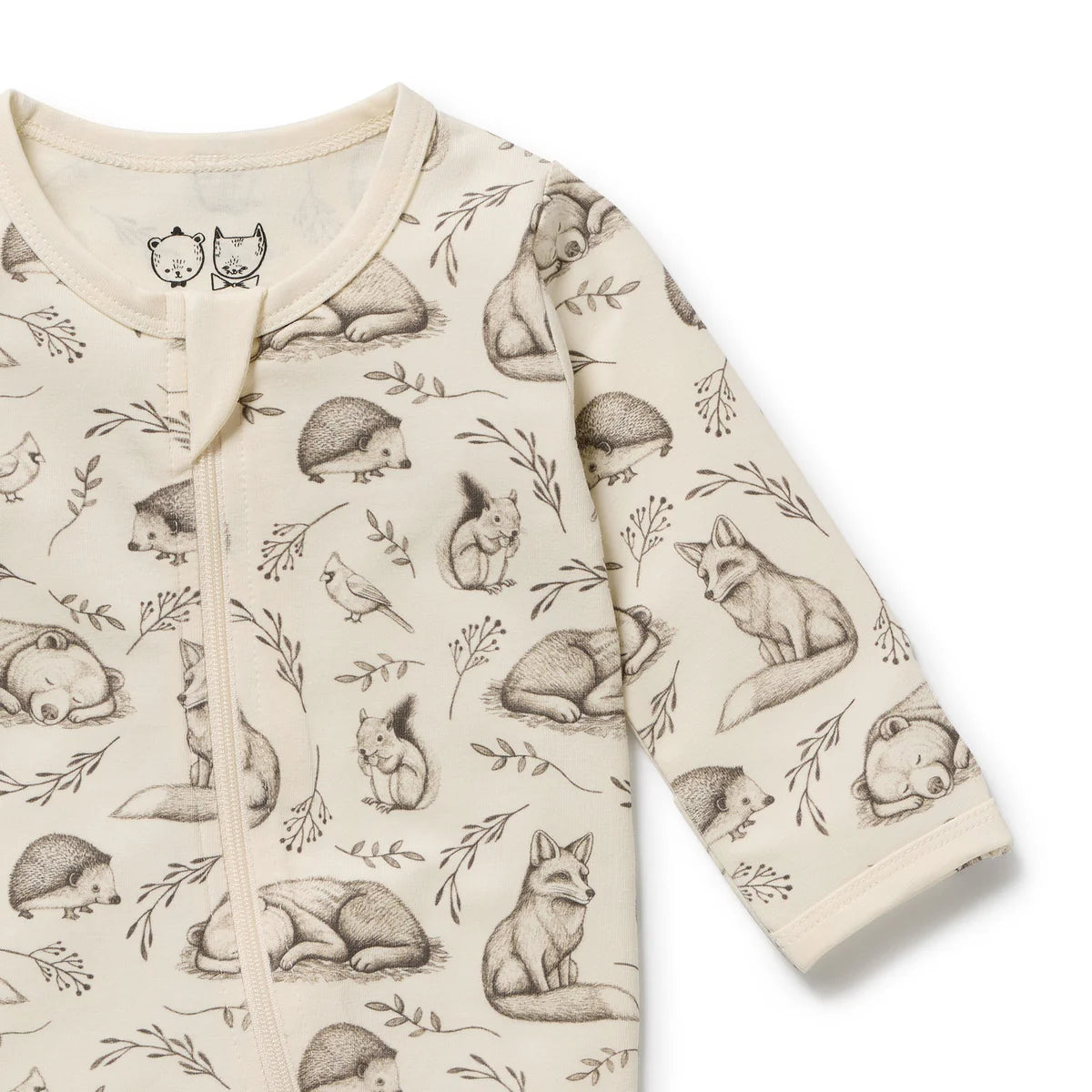 WILSON & FRENCHY FOXGLOVE FOREST ORGANIC ZIPSUIT WITH FEET