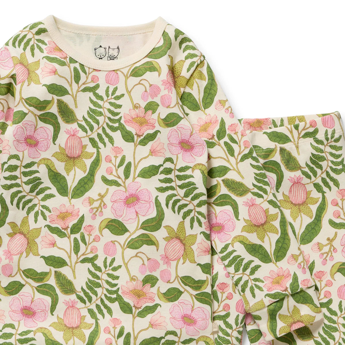 WILSON & FRENCHY MA FLEUR ORGANIC LONG SLEEVED PYJAMAS