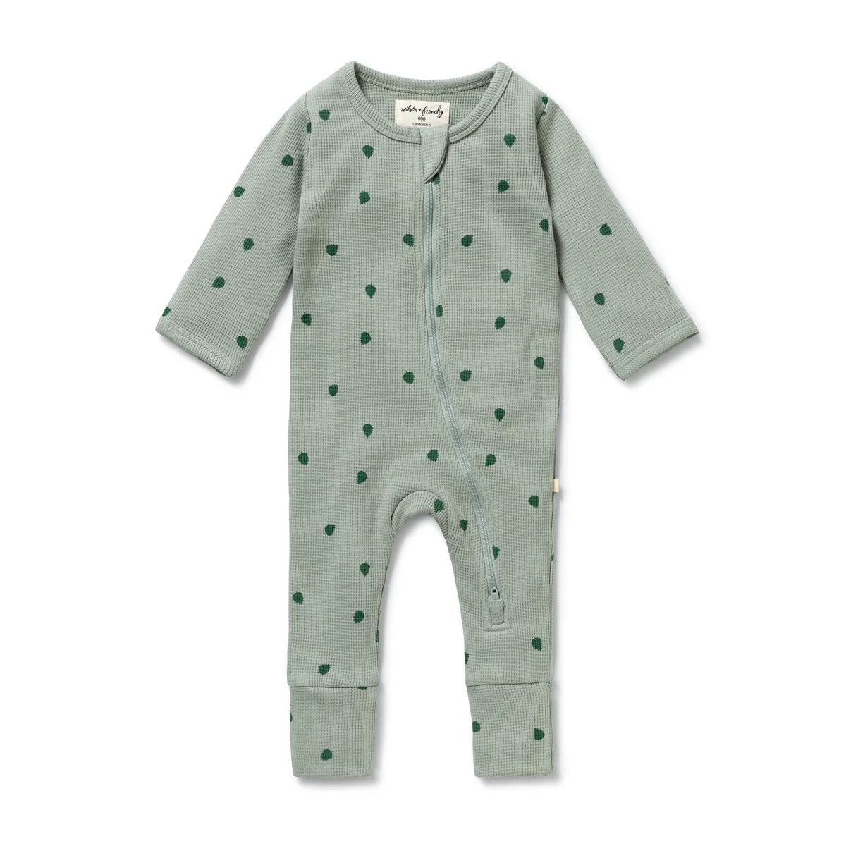 WILSON & FRENCHY TUMBLETWIG ORGANIC WAFFLE ZIPSUIT