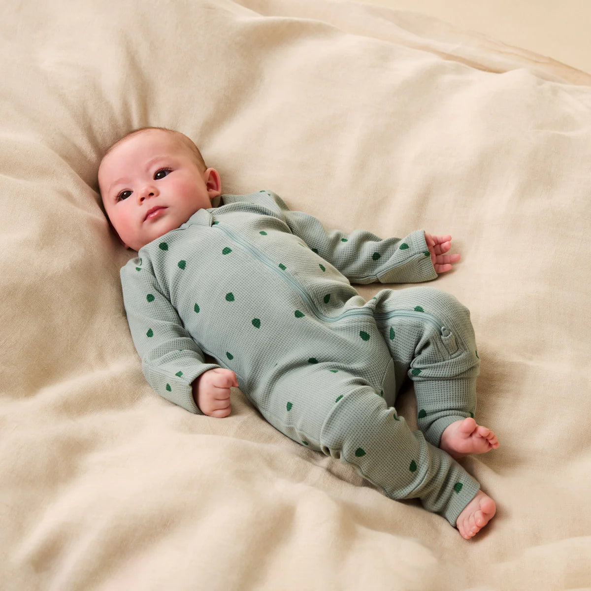 WILSON & FRENCHY TUMBLETWIG ORGANIC WAFFLE ZIPSUIT