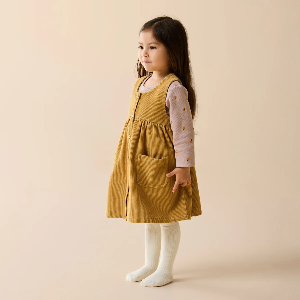 WILSON & FRENCHY AMBER GLOW ORGANIC CORD DRESS