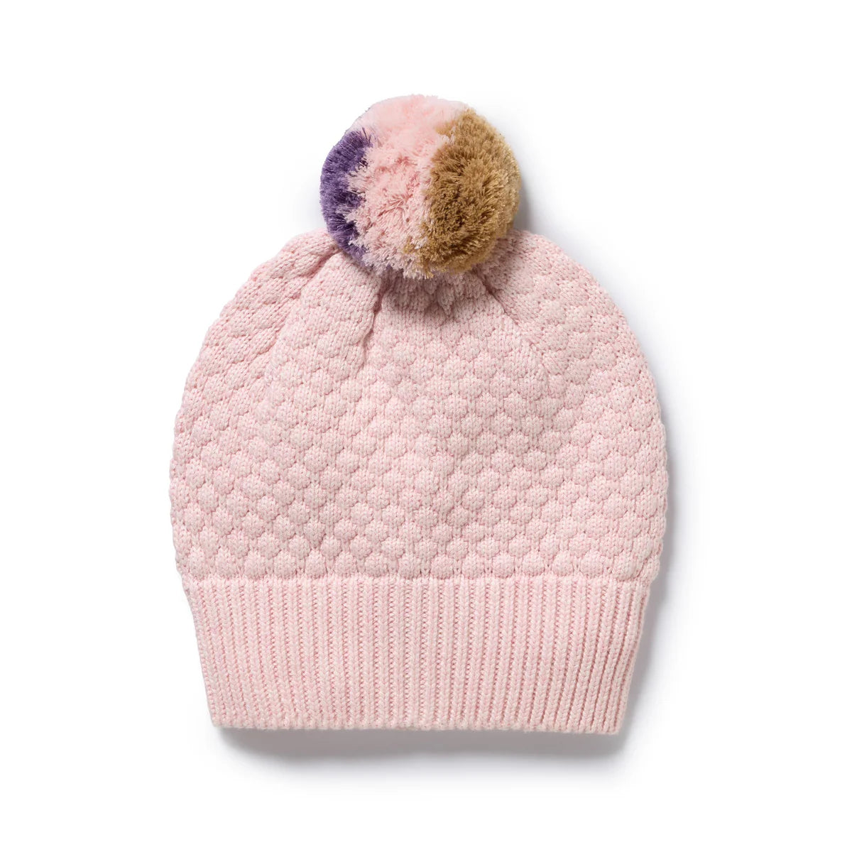WILSON & FRENCHY MARSHMELLOW ORGANIC KNITTED BUBBLE HAT
