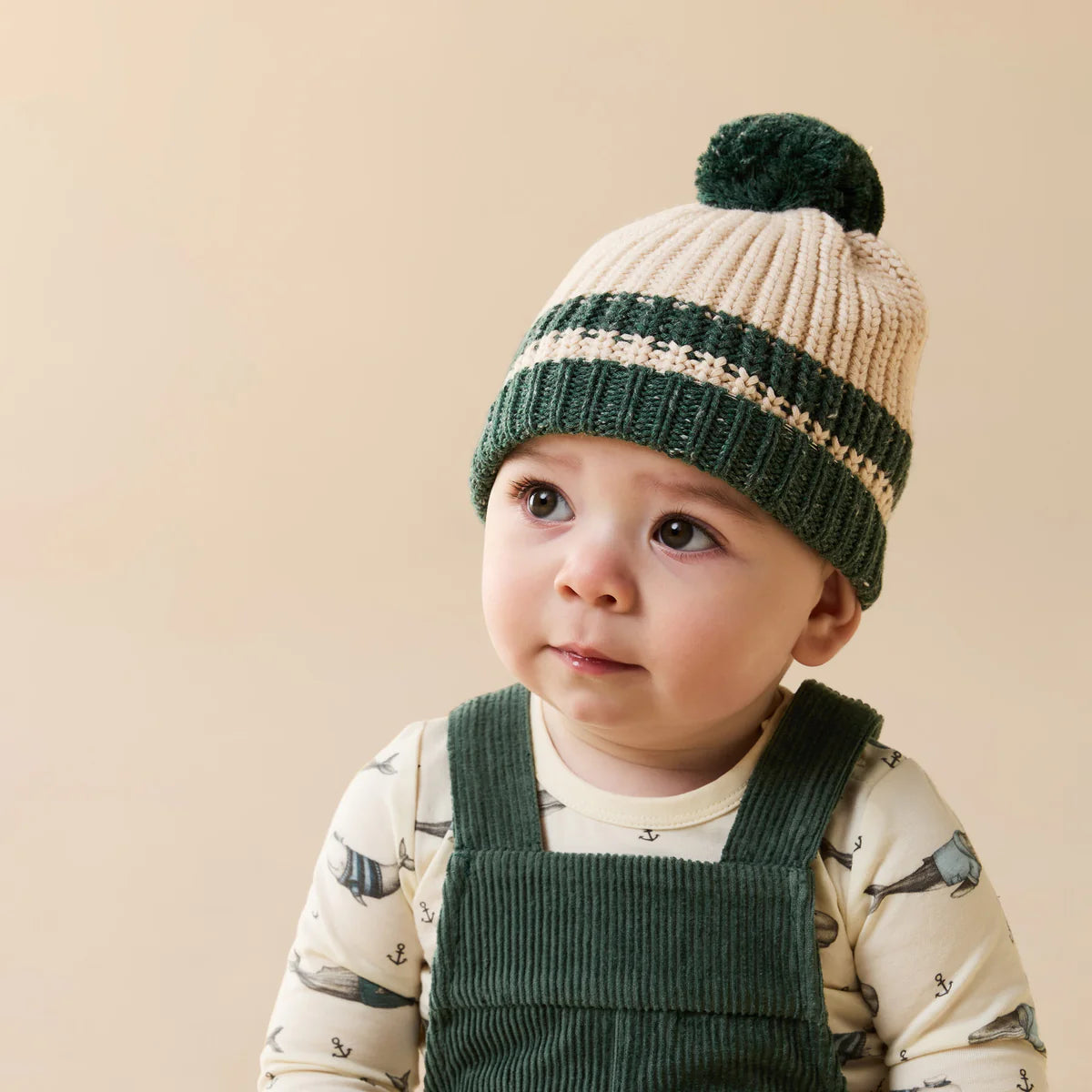 WILSON & FRENCHY CLOVER ORGANIC KNITTED STRIPE HAT
