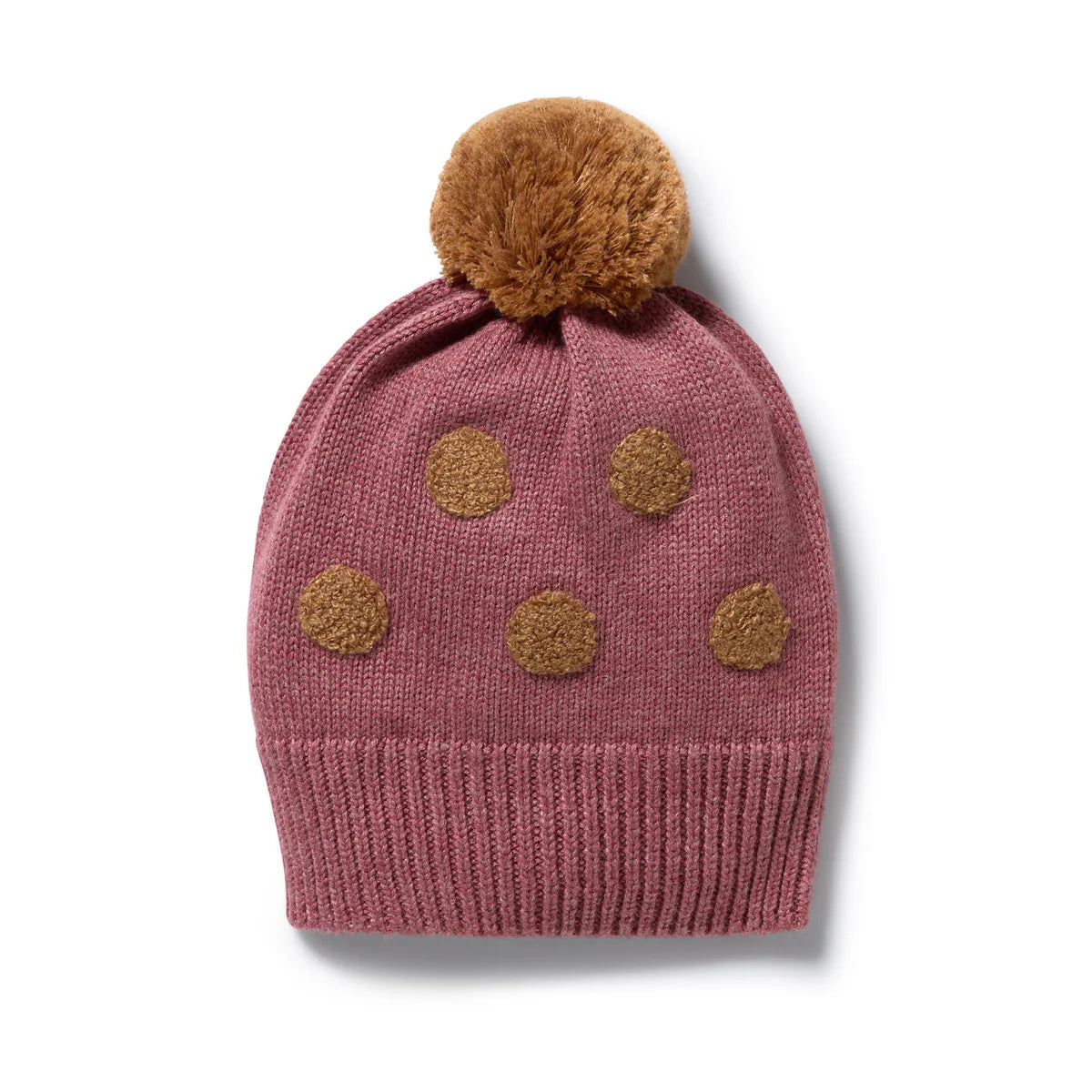 WILSON & FRENCHY RHUBARB ORGANIC KNITTED BAUBLE HAT