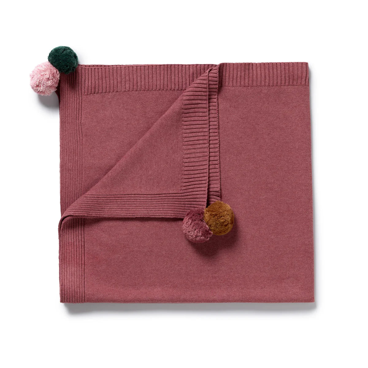 WILSON & FRENCHY RHUBARB ORGANIC KNITTED BLANKET