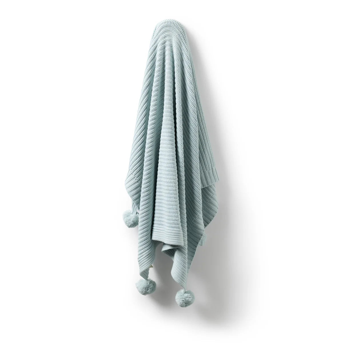 WILSON & FRENCHY CLOUD BLUE ORGANIC KNITTED BLANKET