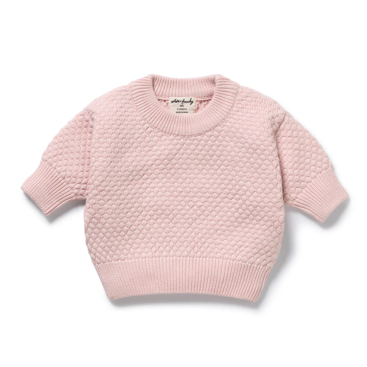 WILSON & FRENCHY MARSHMELLOW ORGANIC KNITTED BUBBLE JUMPER