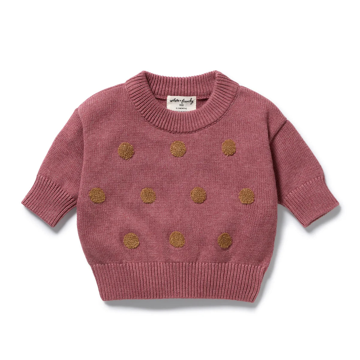 WILSON & FRENCHY RHUBARB ORGANIC KNITTED BAUBLE JUMPER
