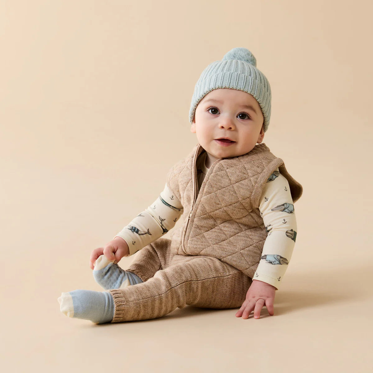 WILSON & FRENCHY SANDSTONE ORGANIC KNITTED VEST