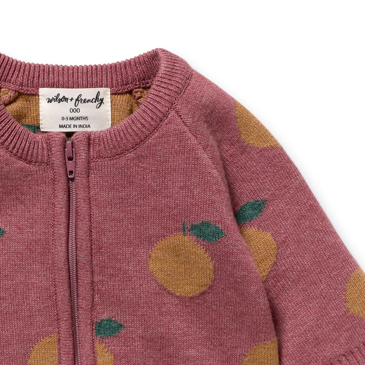 WILSON & FRENCHY CLEMENTINE ORGANIC KNITTED JACQUARD GROWSUIT