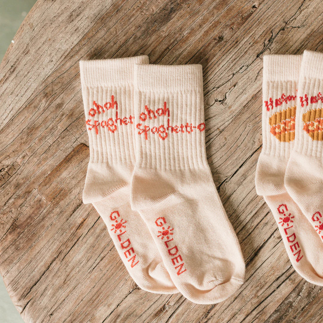 GOLDEN CHILDREN SPAGHETTI-O SOCKS DOUGH