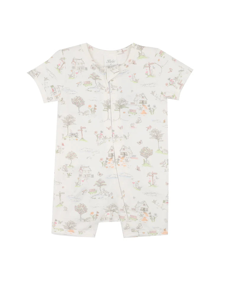 BEBE BEATRICE ORGANIC SS ZIPSUIT