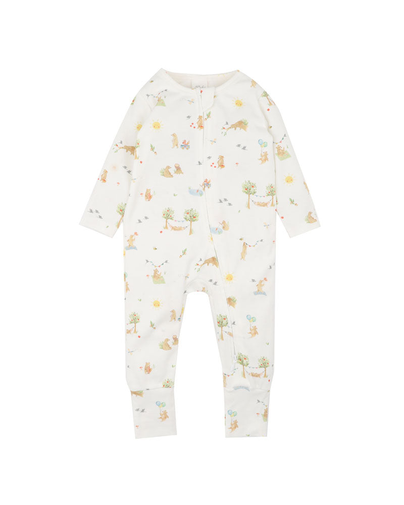 BEBE BEAR ORGANIC LONG SLEEVE ZIPSUIT