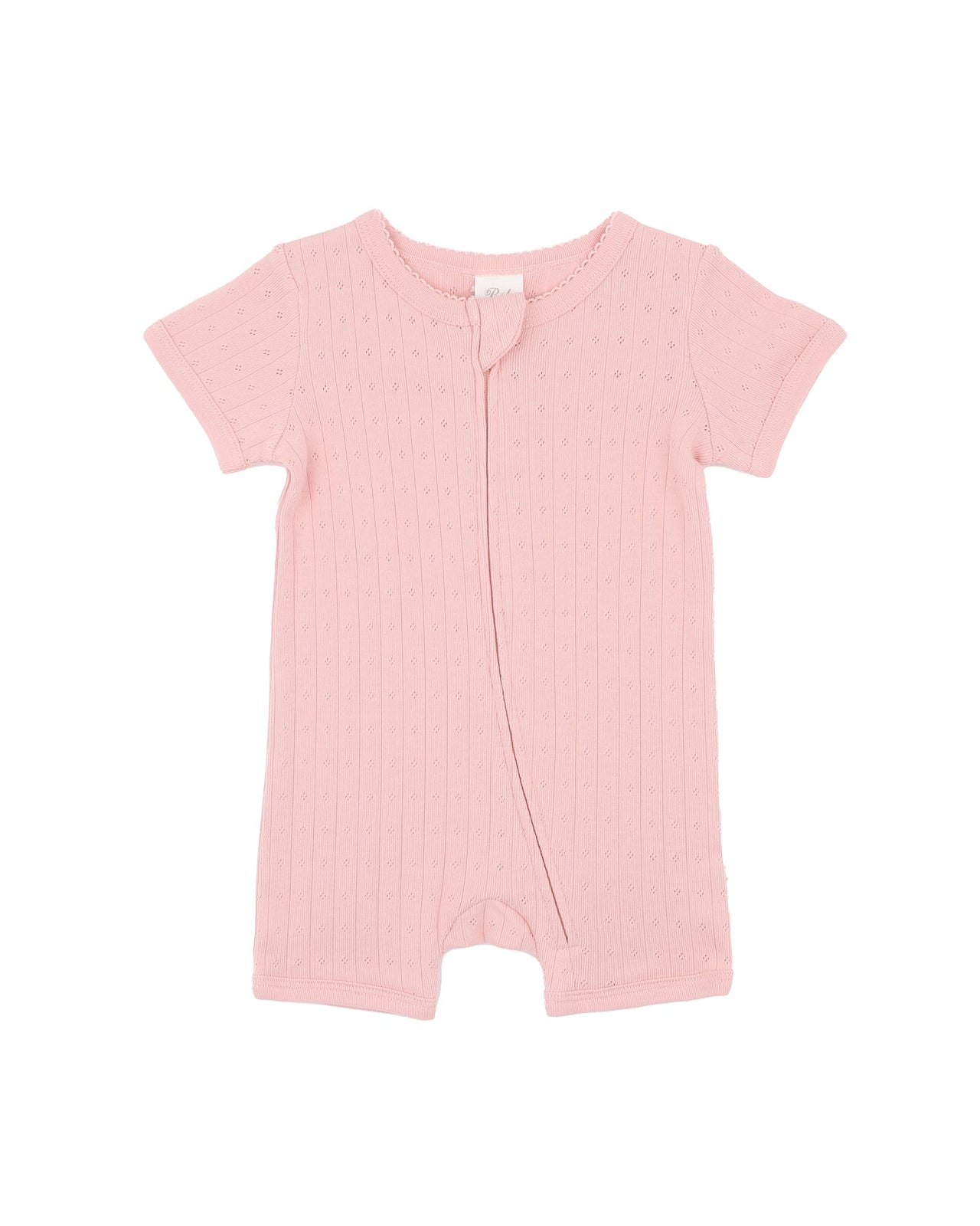 BEBE BLOSSOM ORGANIC POINTELLE SS ZIPSUIT