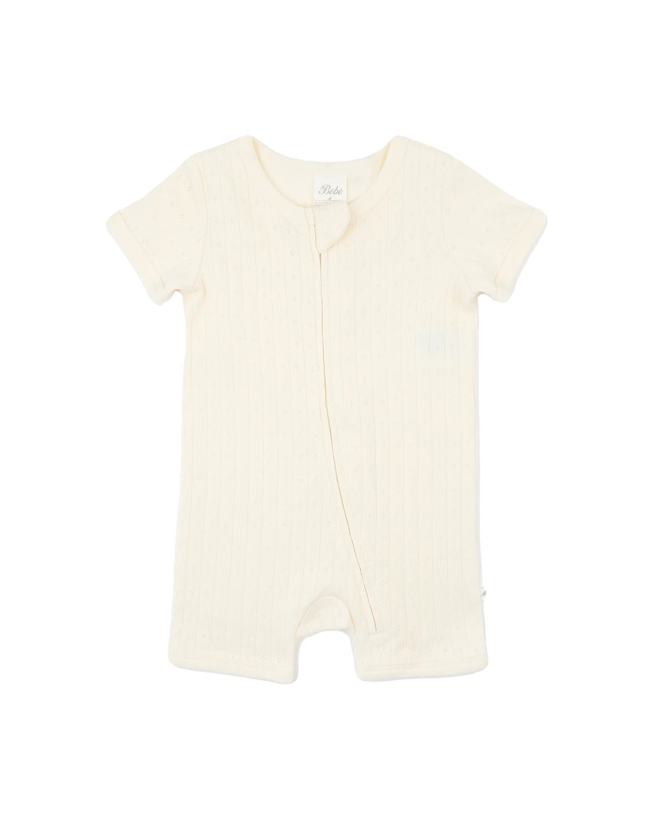 BEBE MILK ORGANIC POINTELLE SS ZIPSUIT