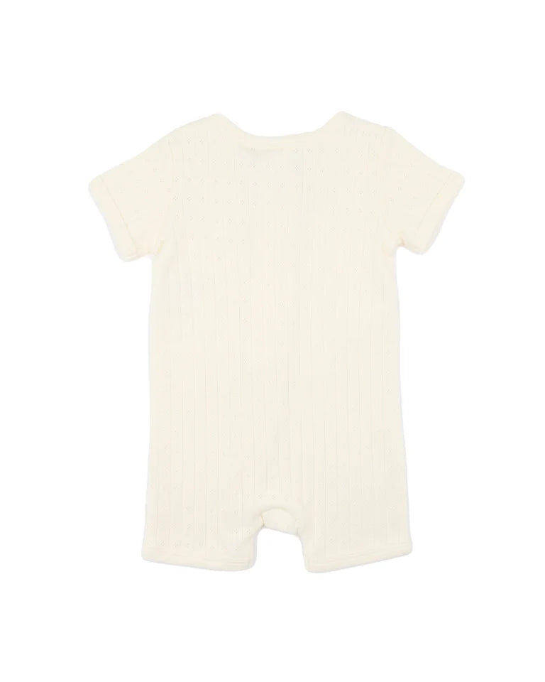 BEBE MILK ORGANIC POINTELLE SS ZIPSUIT