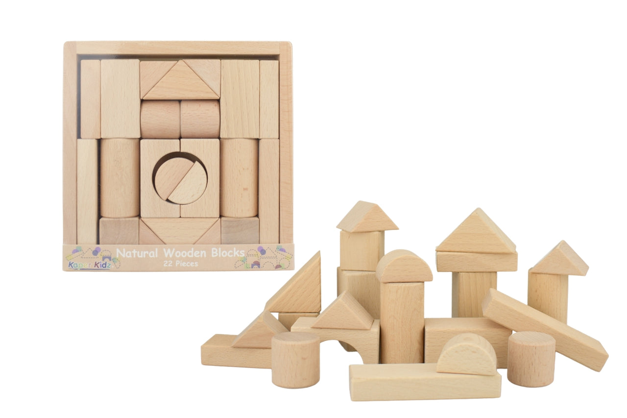 NATURAL WOODEN BLOCKS 22 PIECES