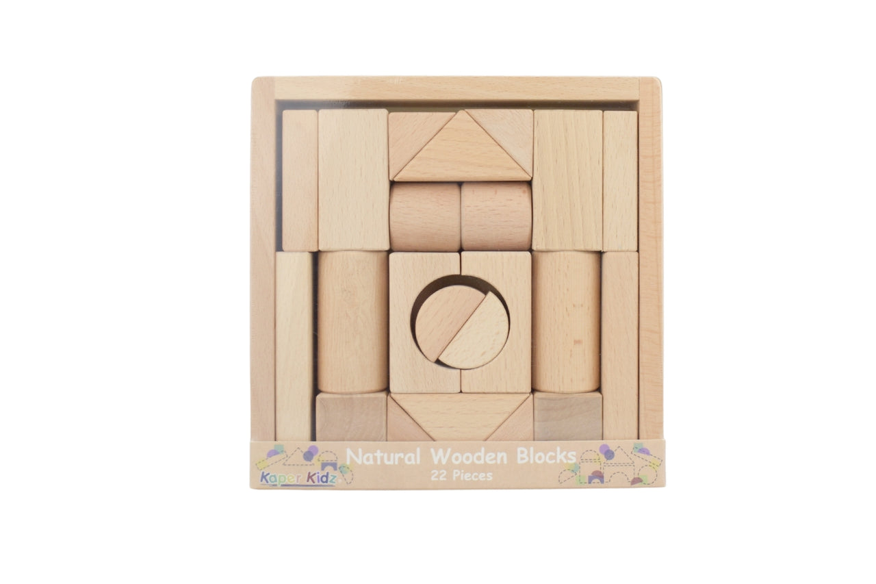 NATURAL WOODEN BLOCKS 22 PIECES