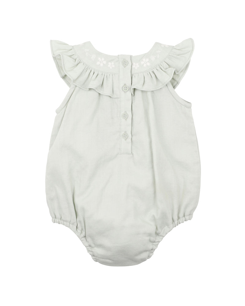 BEBE EVIE EBROIDERED WOVEN BODYSUIT