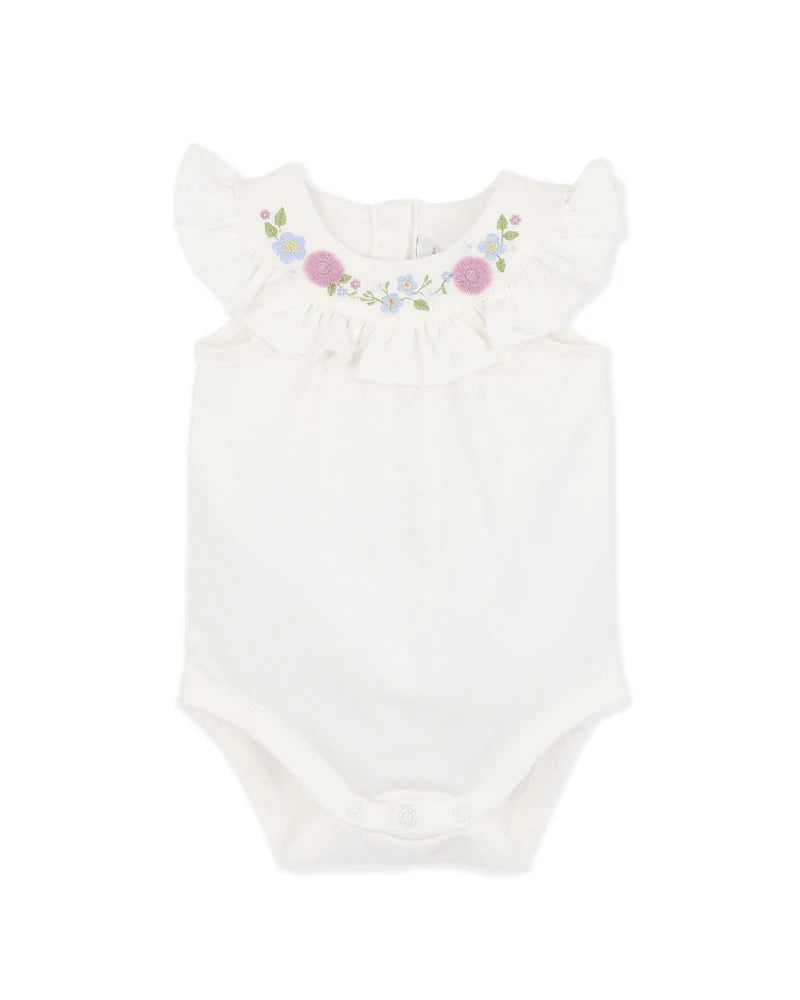BEBE ZARA FRILL YOKE BODYSUIT