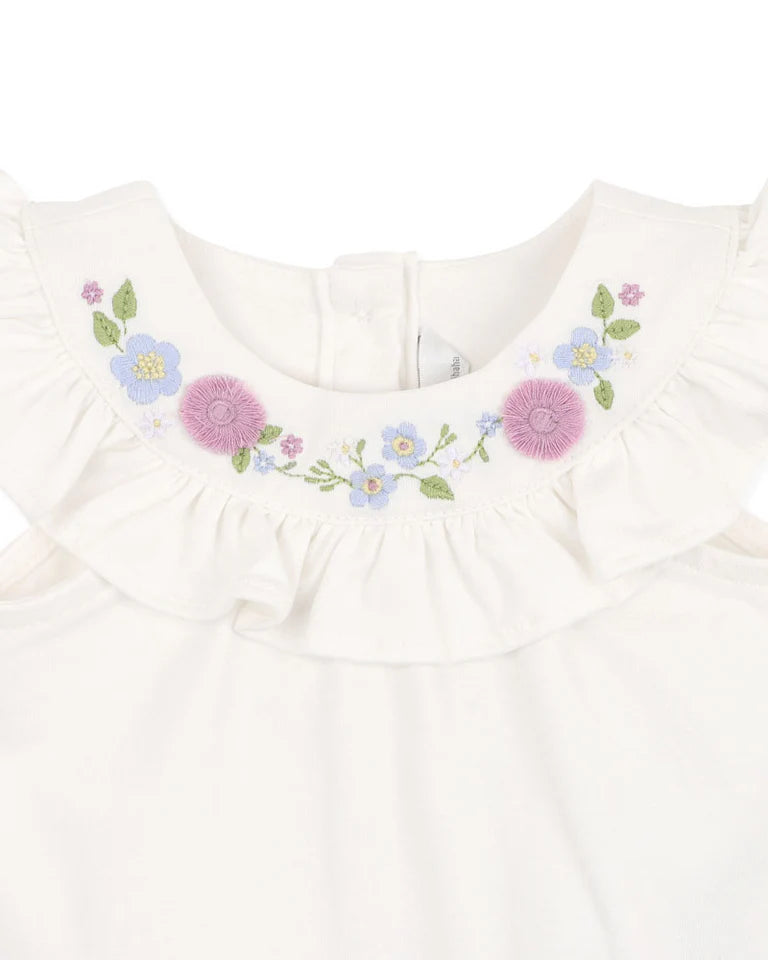 BEBE ZARA FRILL YOKE BODYSUIT