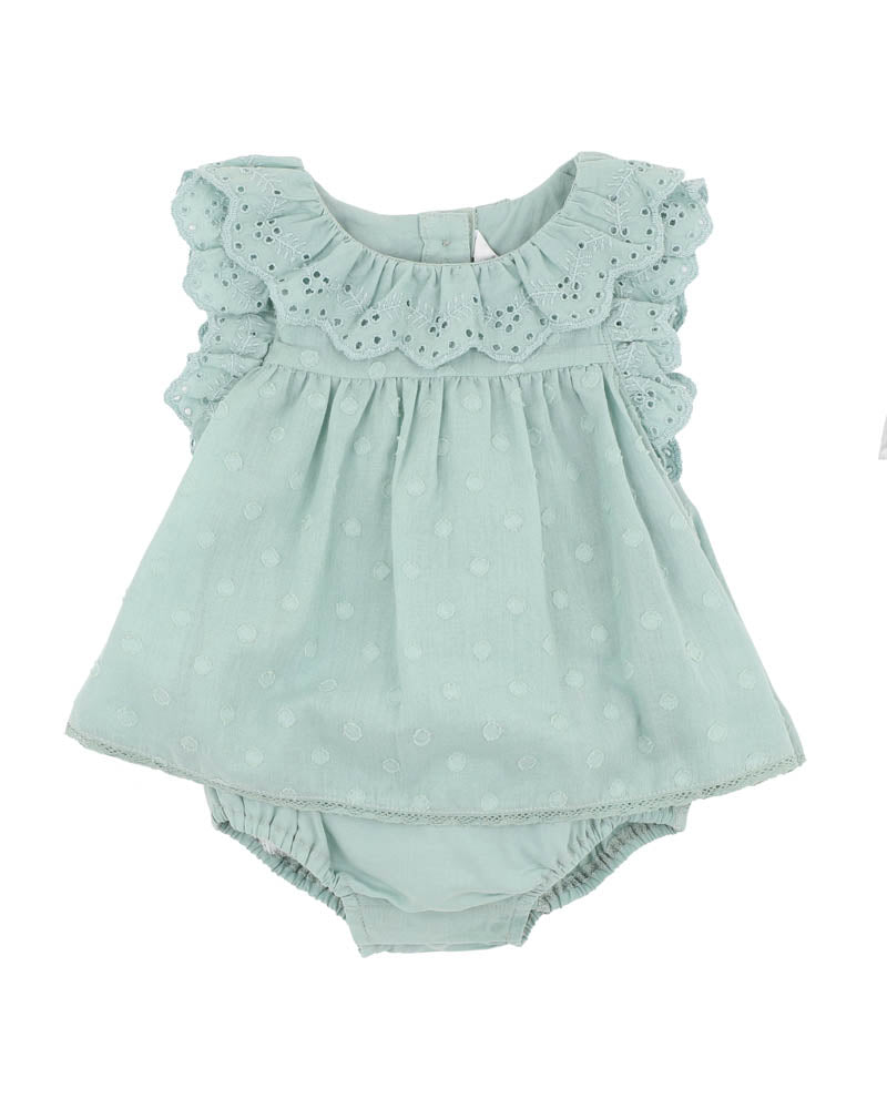 BEBE ANYA DOBBY OVERLAY DRESS