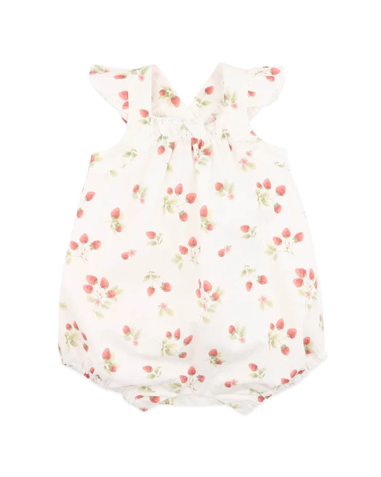 BEBE POPPY STRAWBERRY PRINT ROMPER
