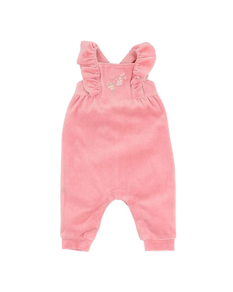 BEBE MOLLY VELOUR OVERALLS