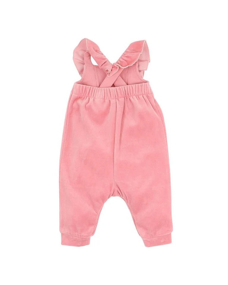 BEBE MOLLY VELOUR OVERALLS