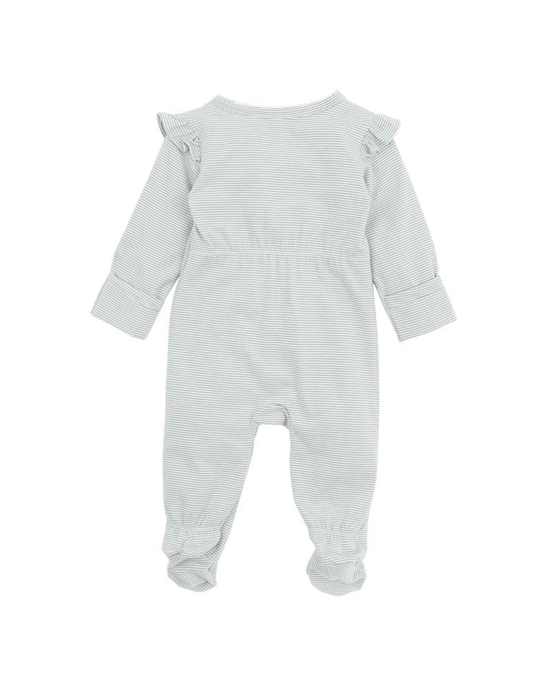 BEBE LYLA STRIPE LS ZIP ONESIE